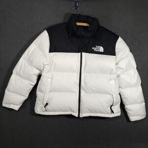 The North Face 1996 Retro Nuptse Jacket Women XXL Black White Down Puffer 700
